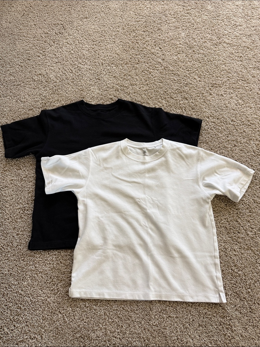 2 Uniqlo Kids Short Sleeve Crew Tees - White & Black